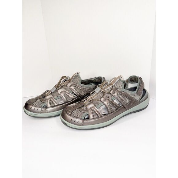 Orthofeet Verona Closed Toe Sandal Comfort Metallic Outdoor Drawstring 10.5 Wide - Picture 3 of 15